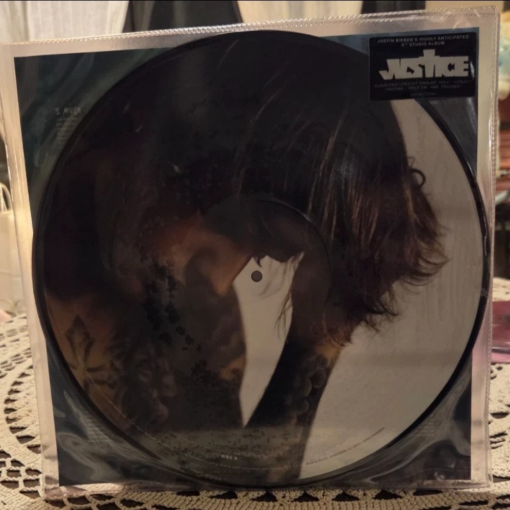 ♡ new justin bieber justice 2 LP picture disc vinyl record holy peaches ♡